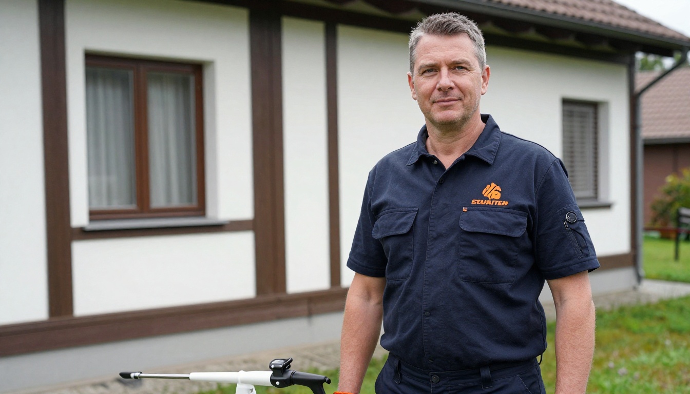 Professioneller Kammerjäger bei der Arbeit